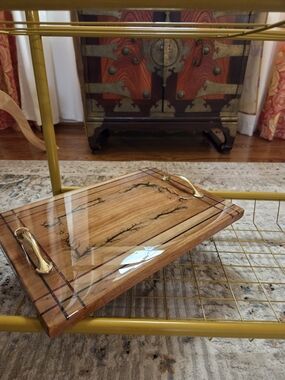 Handcrafted Natural Wood Gloss Finish Charcuterie Cutting Board Serving Tray